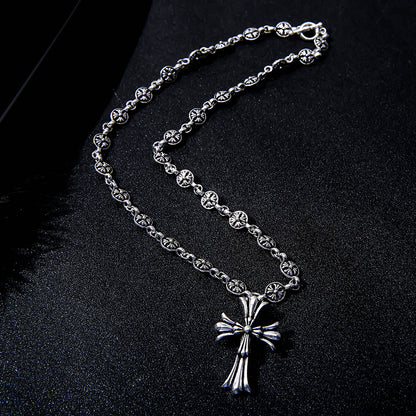 Electroplated Silver Grand Sword Pendant Cross Pendant