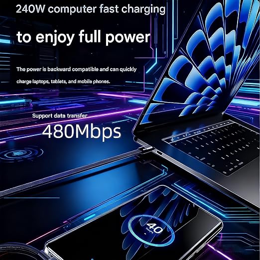 2-In-1 Invisible -240W Fast Charging Cable + Built‑In Invisible Stand
