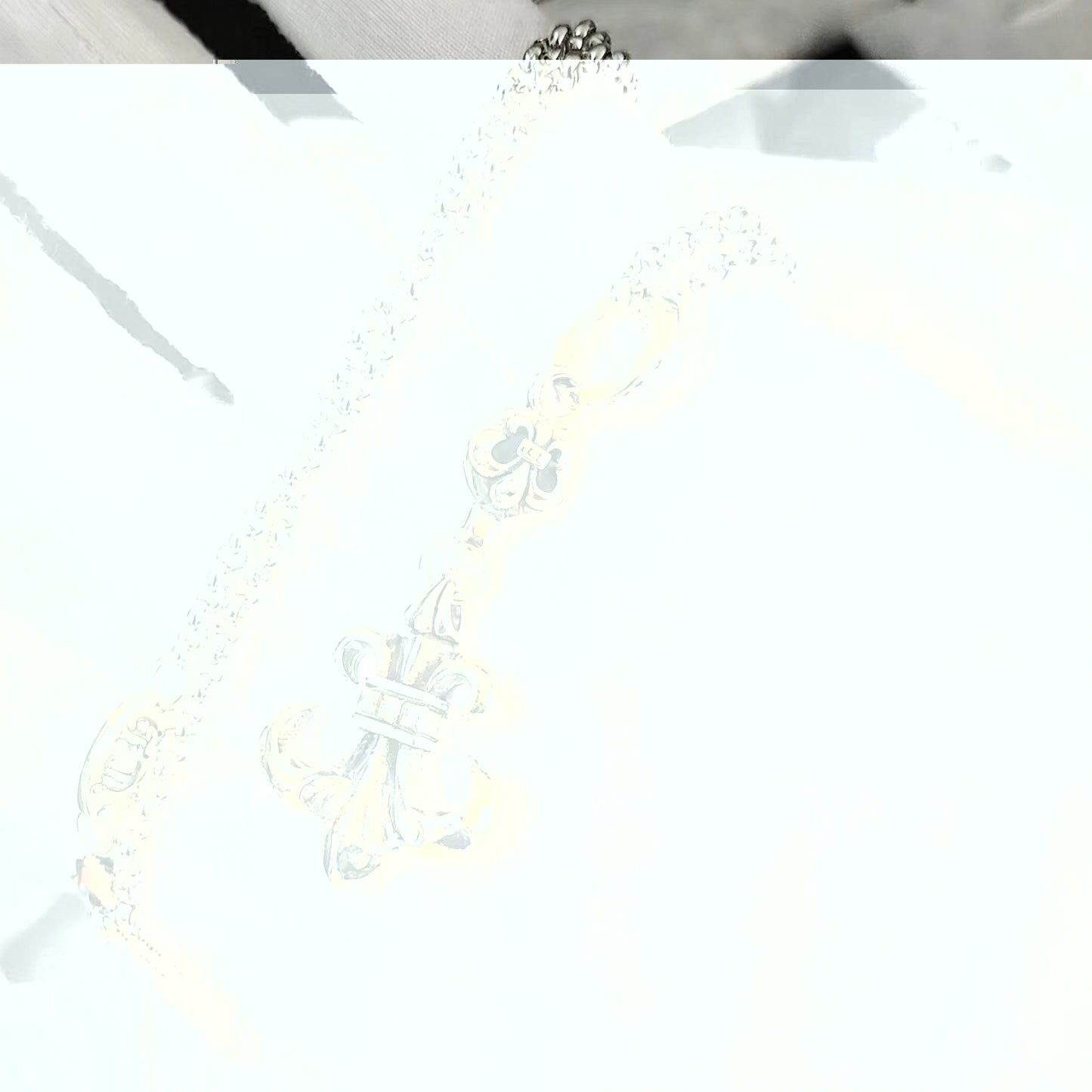 Cross necklace hexagonal star sword boat anchor pendant paired with letter flame pearl chain ﻿