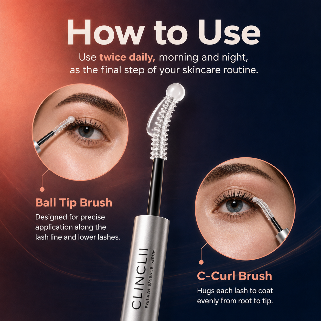 ✨ Clinclii™ Eyelash Essence Serum – Fuller, Longer-Looking & More Lifted Lashes 👁️💖