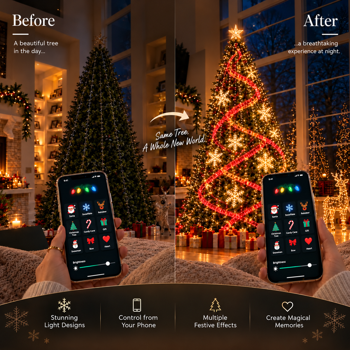 🔥 50% OFF Smart LED Christmas Lights ✨ Turn Your Tree Into A Magical Light Show